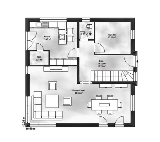 Massivhaus Stadtvilla 2 von Massive Wohnbau Schlüsselfertig ab 305900€, Stadtvilla Grundriss 1