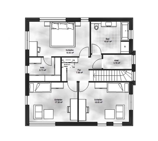 Massivhaus Stadtvilla 2 von Massive Wohnbau Schlüsselfertig ab 305900€, Stadtvilla Grundriss 2