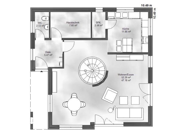 Massivhaus Stadtvilla 5 von Massive Wohnbau, Stadtvilla Grundriss 1