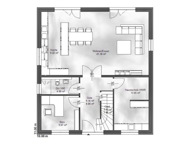 Massivhaus Stadtvilla 2 von Massive Wohnbau, Stadtvilla Grundriss 1