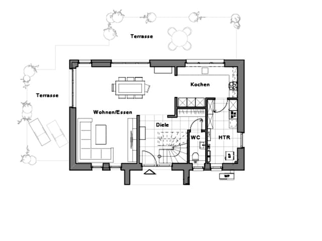 Massivhaus Maxime 120 von Viebrockhaus Schlüsselfertig ab 308450€, Satteldach-Klassiker Grundriss 1