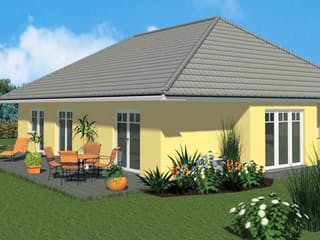 Massivhaus Mediterran 114 von Wagener Systemhausbau Schlüsselfertig ab 162000€, Bungalow Außenansicht 1