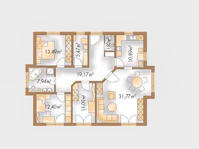 Massivhaus Mediterran 114 von Wagener Systemhausbau Schlüsselfertig ab 162000€, Bungalow Grundriss 1 Massivhaus Mediterran 114 von Wagener Systemhausbau Schlüsselfertig ab 162000€, Bungalow Grundriss 1