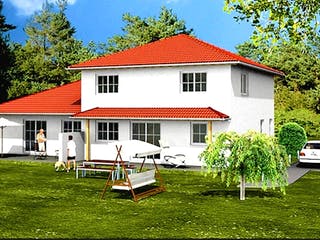 Massivhaus Mediteran Doppelhaus 215 von SYSTEMHAUS HAUSVERTRIEB Schlüsselfertig ab 429960€, Stadtvilla Außenansicht 1