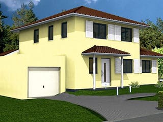Massivhaus Mediterran 156 von SYSTEMHAUS HAUSVERTRIEB Schlüsselfertig ab 347710€, Stadtvilla Außenansicht 2