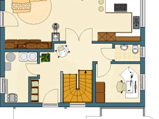 Fertighaus MEDLEY 210 A – Einfamilienhaus mit Holzverschalung von FingerHaus, Satteldach-Klassiker Grundriss 1