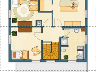 Fertighaus MEDLEY 210 A – Einfamilienhaus mit Holzverschalung von FingerHaus, Satteldach-Klassiker Grundriss 2