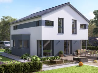 Fertighaus MEDLEY 3.0 300 S215 SE von FingerHaus, Satteldach-Klassiker Außenansicht 1