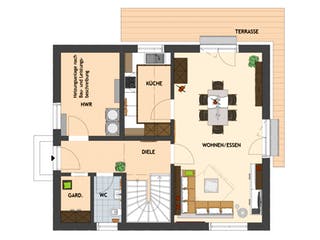 Fertighaus MEDLEY 3.0 410 B S100 WG von FingerHaus, Satteldach-Klassiker Grundriss 1