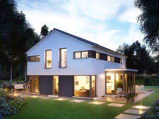 Fertighaus MEDLEY 3.0 410 B S215 WG von FingerHaus, Satteldach-Klassiker Außenansicht 1