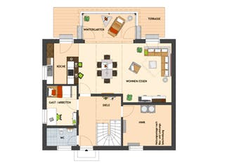 Fertighaus MEDLEY 3.0 410 B S215 WG von FingerHaus, Satteldach-Klassiker Grundriss 1