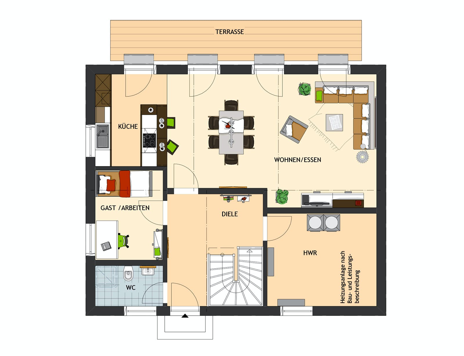 Fertighaus MEDLEY 3.0 410 C W von FingerHaus Schlüsselfertig ab 380101€, Stadtvilla Grundriss 1