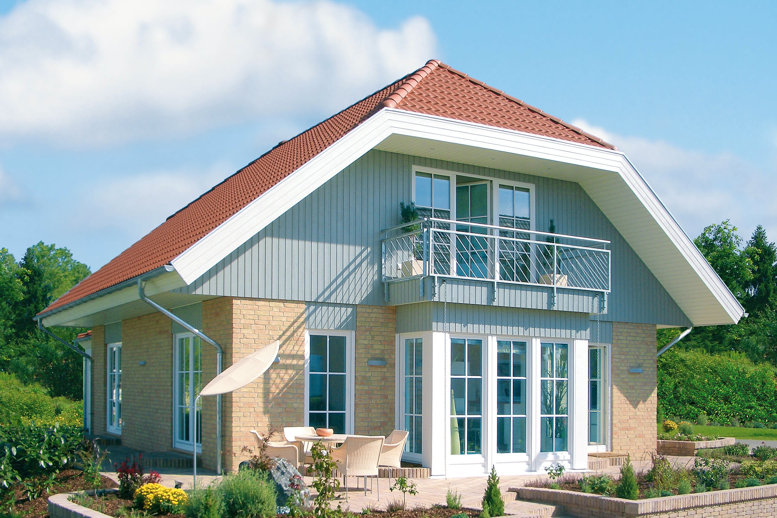 Fertighaus Meierwik von Danhaus Deutschland Schlüsselfertig ab 340406€, Satteldach-Klassiker Außenansicht 2