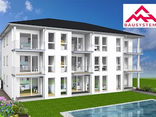 Massivhaus Mehrfamilienhaus mit 9 Wohneinheiten von Mein Haus Bausysteme, Stadtvilla Außenansicht 3