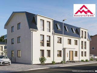 Massivhaus Mehrfamilienhaus mit 9 Wohneinheiten von Mein Haus Bausysteme, Stadtvilla Außenansicht 2
