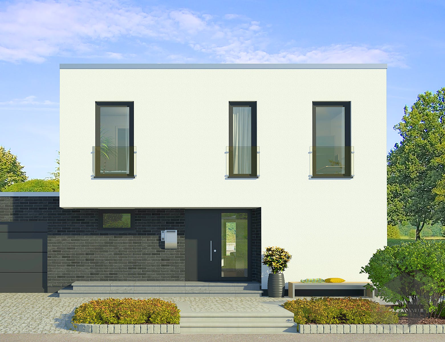 Einfamilienhaus x-black 1 – Bauhaus-Villa mit Garage von Meisterstück
