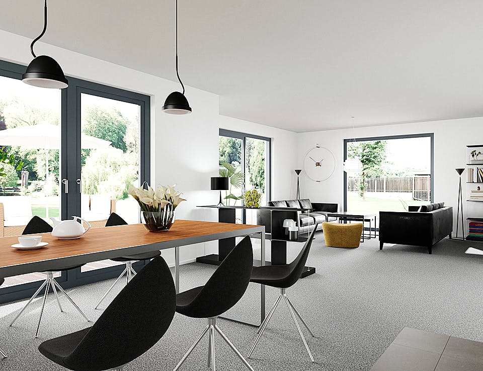 Fertighaus x-black 1 – Bauhaus-Villa mit Garage von Meisterstück-HAUS Schlüsselfertig ab 478589€, Cubushaus Innenansicht 1