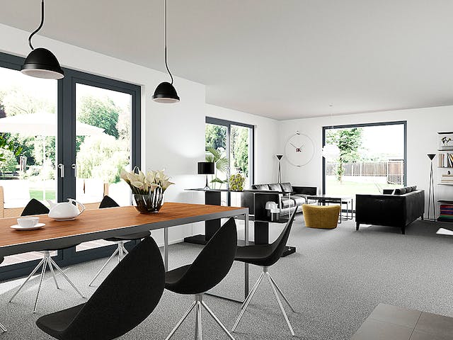 Fertighaus x-black 1 – Bauhaus-Villa mit Garage von Meisterstück-HAUS Schlüsselfertig ab 478589€, Cubushaus Innenansicht 1