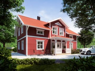 Fertighaus Mellangarden von Eksjöhus AB Bausatzhaus ab 199875€, Satteldach-Klassiker Außenansicht 1