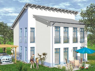 Massivhaus Merano von VARIANT-HAUS Bausatzhaus ab 43177€, Pultdachhaus Außenansicht 1
