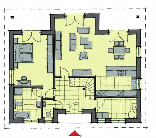 Fertighaus Mayenne von GUSSEK HAUS Schlüsselfertig ab 361100€, Bungalow Grundriss 1