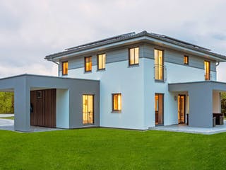 Fertighaus Haas MH Falkenberg 150 von Haas Fertigbau Schlüsselfertig ab 372000€, Stadtvilla Außenansicht 5