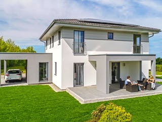 Fertighaus Haas MH Falkenberg 150 von Haas Fertigbau Schlüsselfertig ab 372000€, Stadtvilla Außenansicht 1