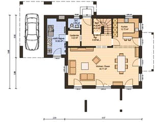 Fertighaus Haas MH Falkenberg 150 von Haas Fertigbau Schlüsselfertig ab 372000€, Stadtvilla Grundriss 1