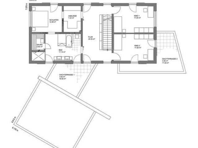 Fertighaus MH Georgensgmünd von LUXHAUS, Pultdachhaus Grundriss 1