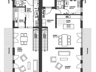Fertighaus MH Mannheim von LUXHAUS, Pultdachhaus Grundriss 1