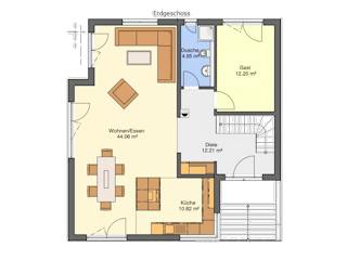 Massivhaus Elegantes Flachdachhaus am Hang von Massivhaus Rhein Lahn, Cubushaus Grundriss 1