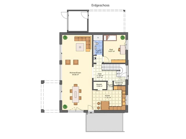 Massivhaus Flachdachhaus mit Wow-Effekt von RheinMassiv Massivhäuser, Cubushaus Grundriss 1 Massivhaus Flachdachhaus mit Wow-Effekt von RheinMassiv Massivhäuser, Cubushaus Grundriss 1