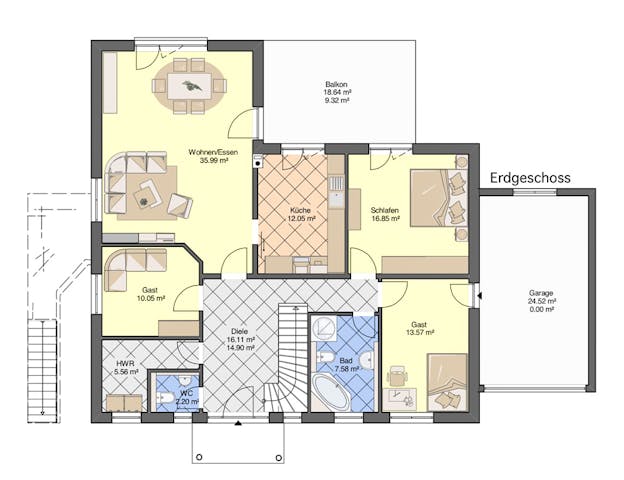 Bungalow mit Keller und Garage am Hang von Massivhaus Rhein Lahn