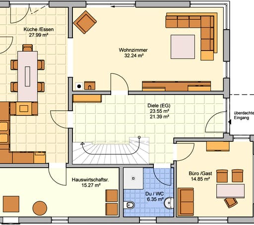 Fertighaus Stuttgart von Fingerhut Haus Schlüsselfertig ab 581084€, Satteldach-Klassiker Grundriss 1