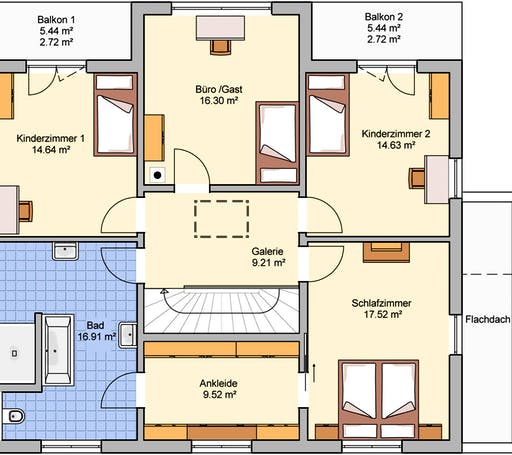 Fertighaus Stuttgart von Fingerhut Haus Schlüsselfertig ab 581084€, Satteldach-Klassiker Grundriss 2