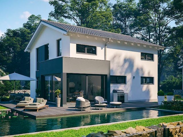 Massivhaus ARCHITEKTENHAUS ALLEA von Kern-Haus Chemnitz Schlüsselfertig ab 365900€, Satteldach-Klassiker Außenansicht 1