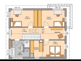 Massivhaus ARCHITEKTENHAUS ALLEA von Kern-Haus Chemnitz Schlüsselfertig ab 365900€, Satteldach-Klassiker Grundriss 2