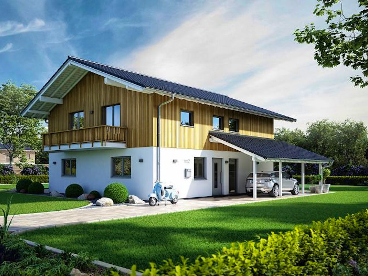 Massivhaus ARCHITEKTENHAUS APOS von Kern-Haus Chemnitz Schlüsselfertig ab 592900€, Satteldach-Klassiker Außenansicht 1