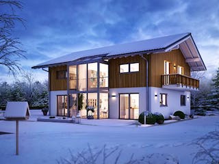 Massivhaus ARCHITEKTENHAUS APOS von Kern-Haus Chemnitz Schlüsselfertig ab 592900€, Satteldach-Klassiker Außenansicht 2