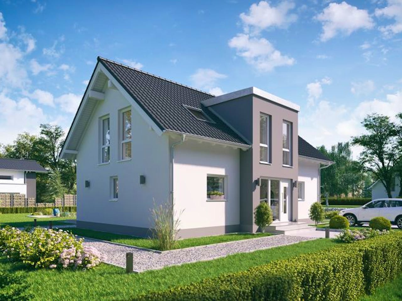 Massivhaus ARCHITEKTENHAUS AURO von Kern-Haus Chemnitz Schlüsselfertig ab 382900€, Satteldach-Klassiker Außenansicht 1