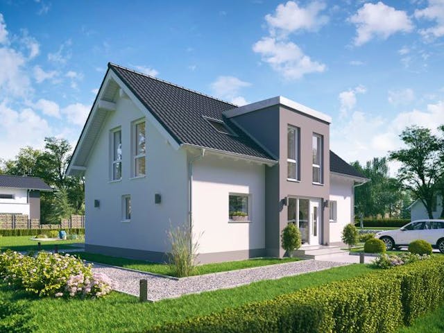 Massivhaus ARCHITEKTENHAUS AURO von Kern-Haus Chemnitz Schlüsselfertig ab 382900€, Satteldach-Klassiker Außenansicht 1