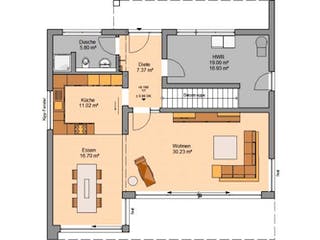 Massivhaus ARCHITEKTENHAUS ELEA von Kern-Haus Chemnitz Schlüsselfertig ab 518900€, Satteldach-Klassiker Grundriss 1