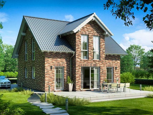 Massivhaus ARCHITEKTENHAUS ESPRIT KLINKER von Kern-Haus Chemnitz Schlüsselfertig ab 322900€, Außenansicht 2