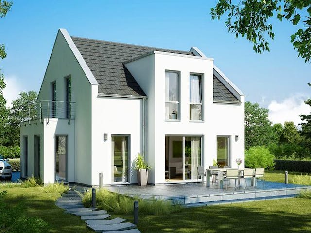 Massivhaus ARCHITEKTENHAUS ESPRIT TRENDLINE von Kern-Haus Chemnitz Schlüsselfertig ab 345900€, Außenansicht 1