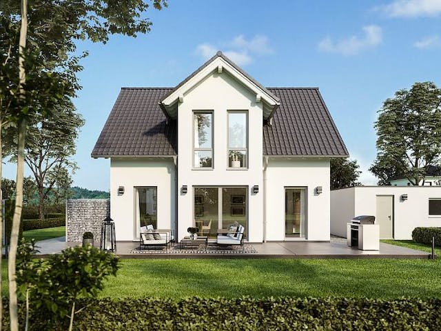 Massivhaus ARCHITEKTENHAUS ESPRIT von Kern-Haus Chemnitz Schlüsselfertig ab 322900€, Satteldach-Klassiker Außenansicht 2