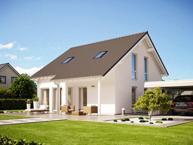 Massivhaus ARCHITEKTENHAUS FAMILY von Kern-Haus Chemnitz Schlüsselfertig ab 304900€, Satteldach-Klassiker Außenansicht 2