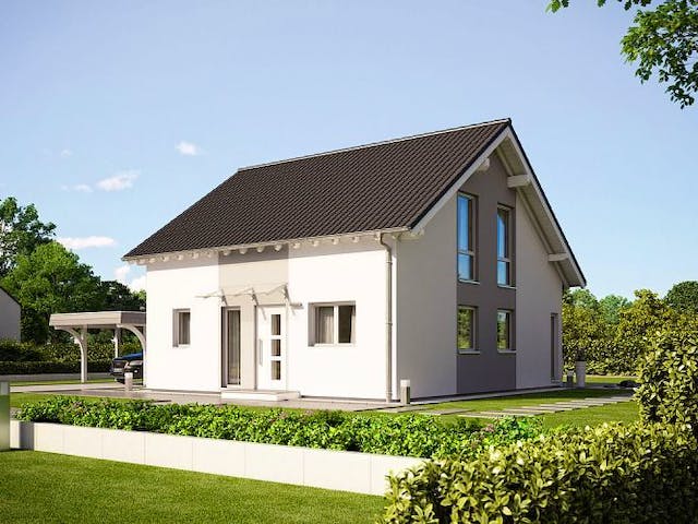 Massivhaus ARCHITEKTENHAUS FAMILY von Kern-Haus Chemnitz Schlüsselfertig ab 304900€, Satteldach-Klassiker Außenansicht 1