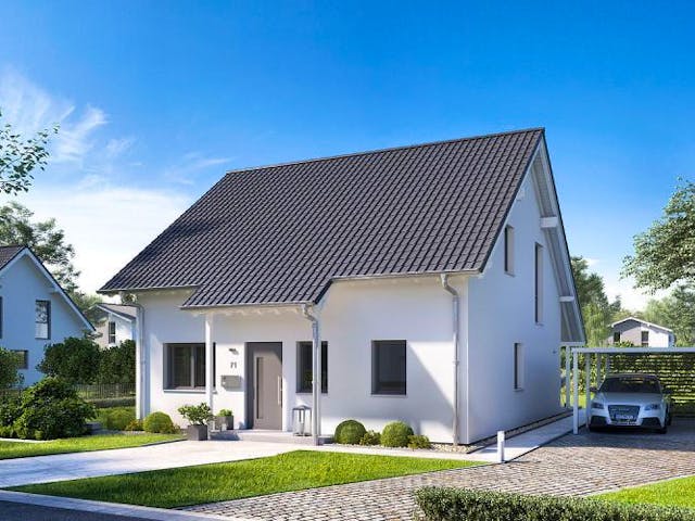 Massivhaus ARCHITEKTENHAUS JANO von Kern-Haus Chemnitz Schlüsselfertig ab 325900€, Satteldach-Klassiker Außenansicht 2