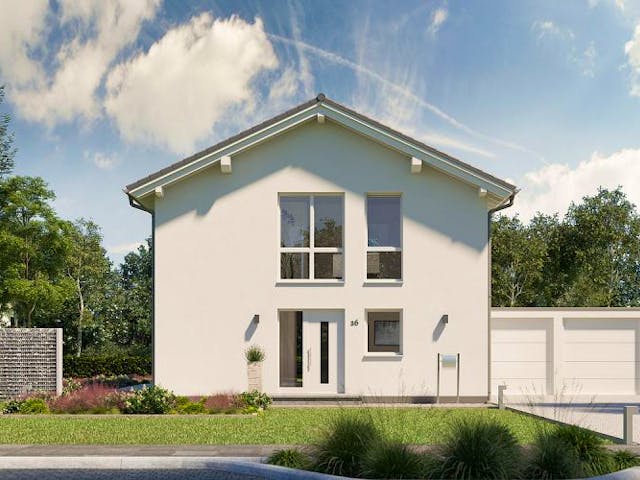 Massivhaus ARCHITEKTENHAUS JARA von Kern-Haus Chemnitz Schlüsselfertig ab 322900€, Satteldach-Klassiker Außenansicht 2