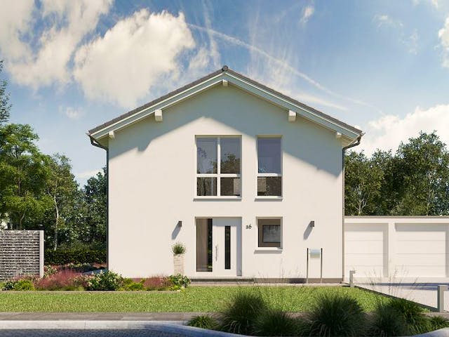 Massivhaus ARCHITEKTENHAUS JARA von Kern-Haus Chemnitz Schlüsselfertig ab 322900€, Satteldach-Klassiker Außenansicht 2